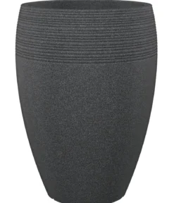 Scheurich Kunststoff-Topf Lineo High, rund, schwarz-granit