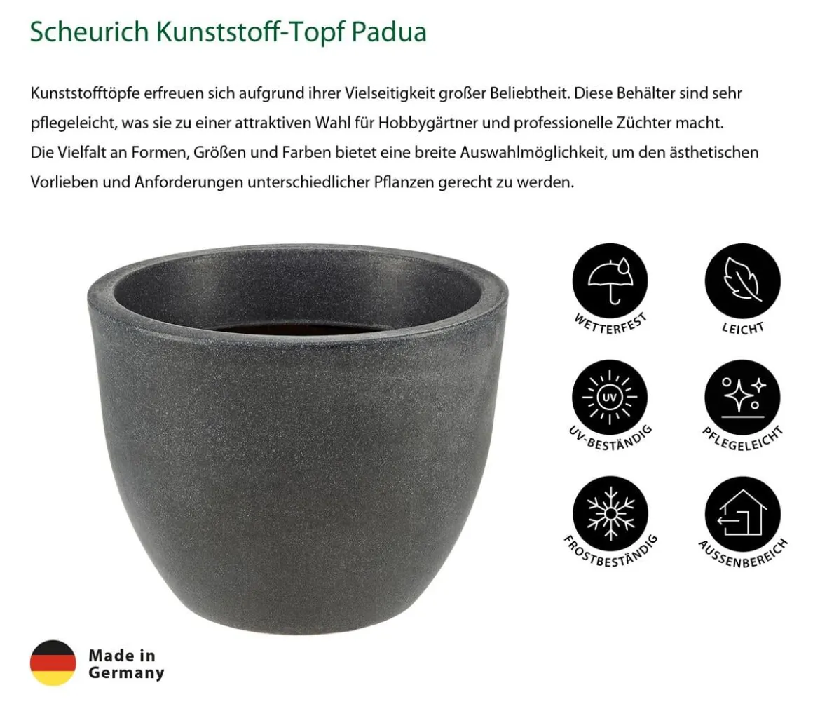 Scheurich Kunststoff-Topf Padua, rund