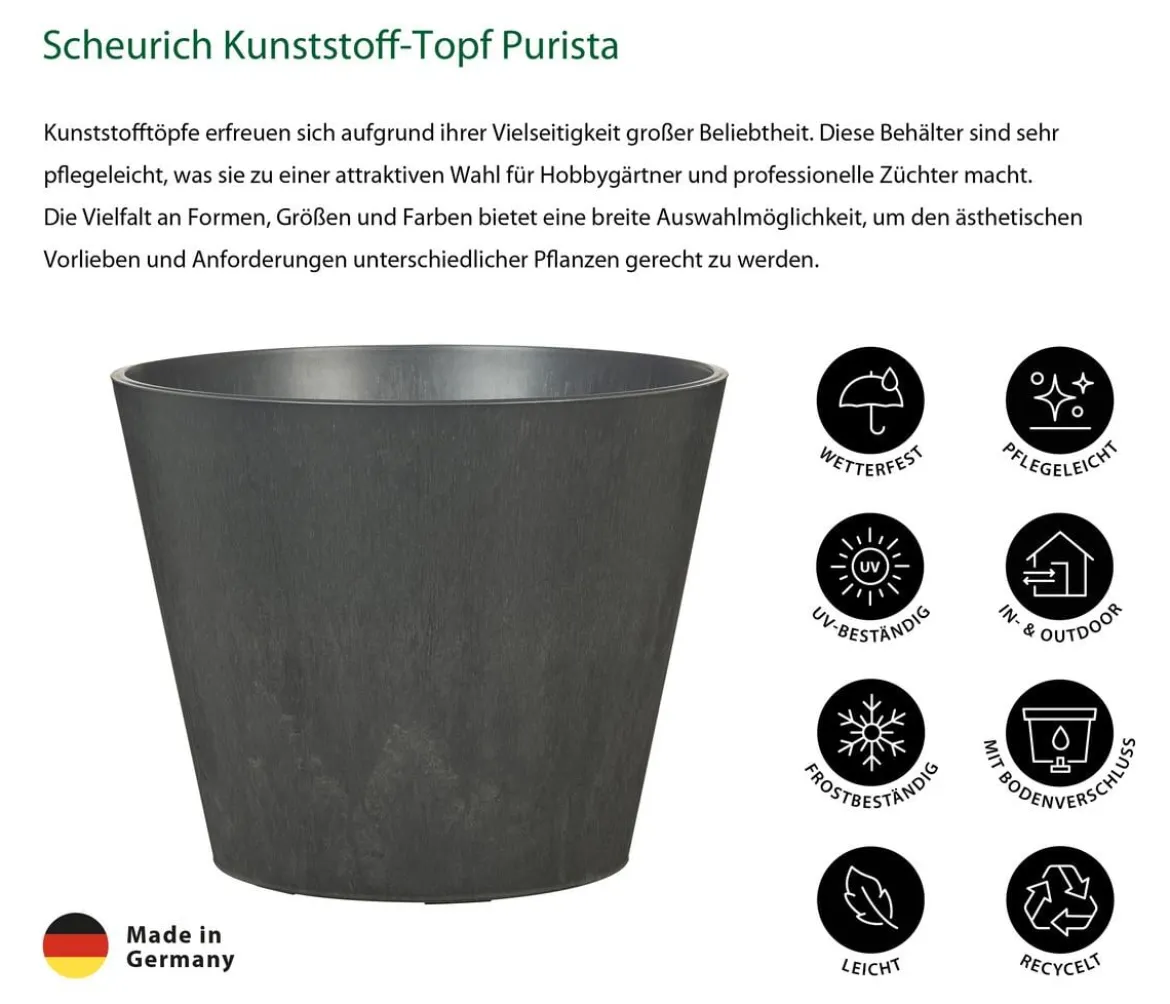 Scheurich Kunststoff-Topf Purista+, rund