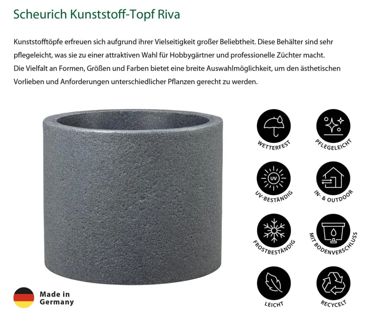 Scheurich Kunststoff-Topf Riva, rund