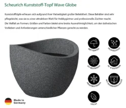 Scheurich Kunststoff-Topf Wave Globe, konisch