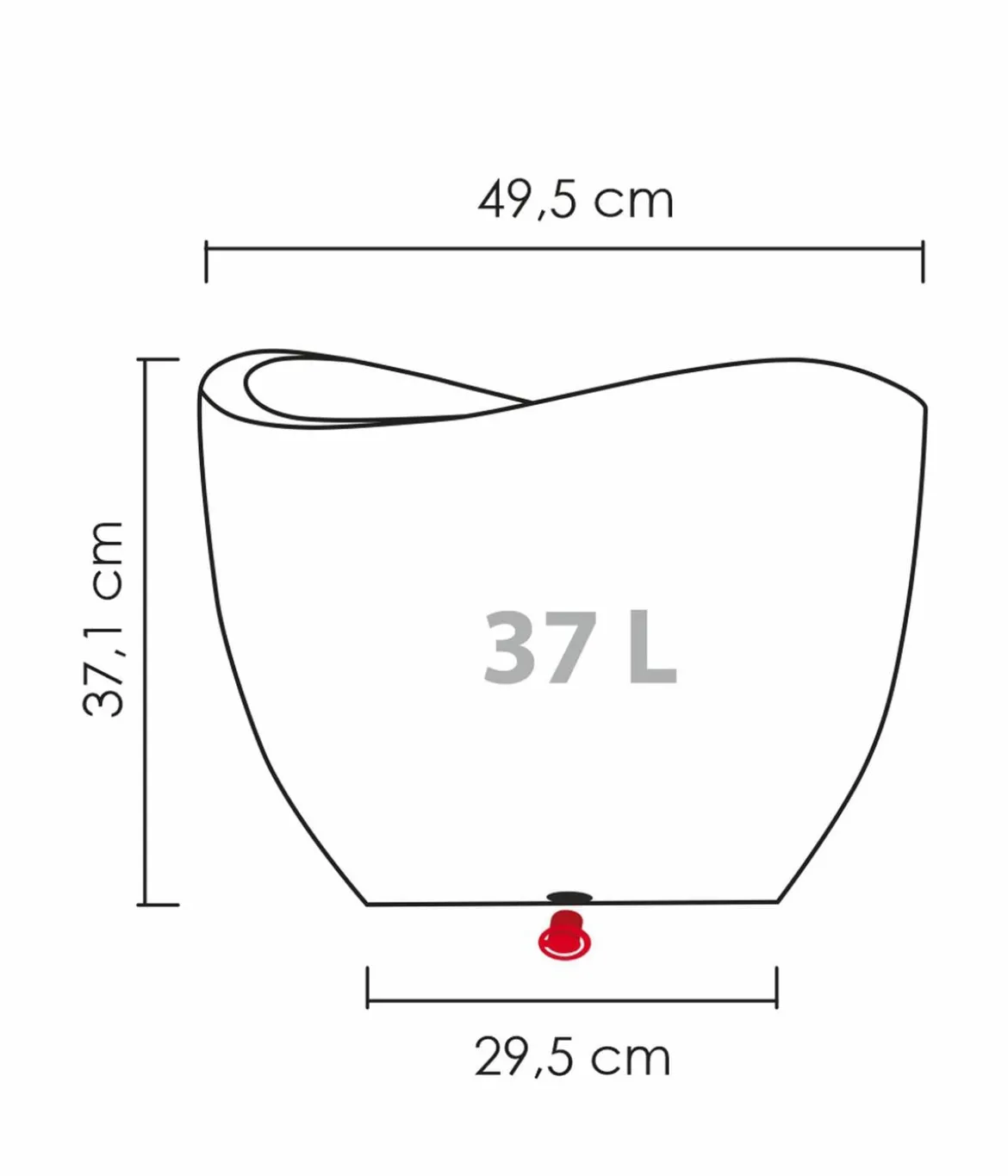 Scheurich Kunststoff-Topf Wave Globe, konisch