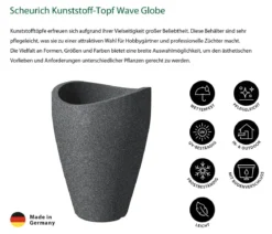 Scheurich Kunststoff Topf Wave Globe High, konisch