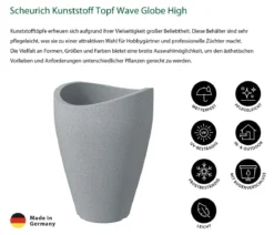 Scheurich Kunststoff Topf Wave Globe High, konisch