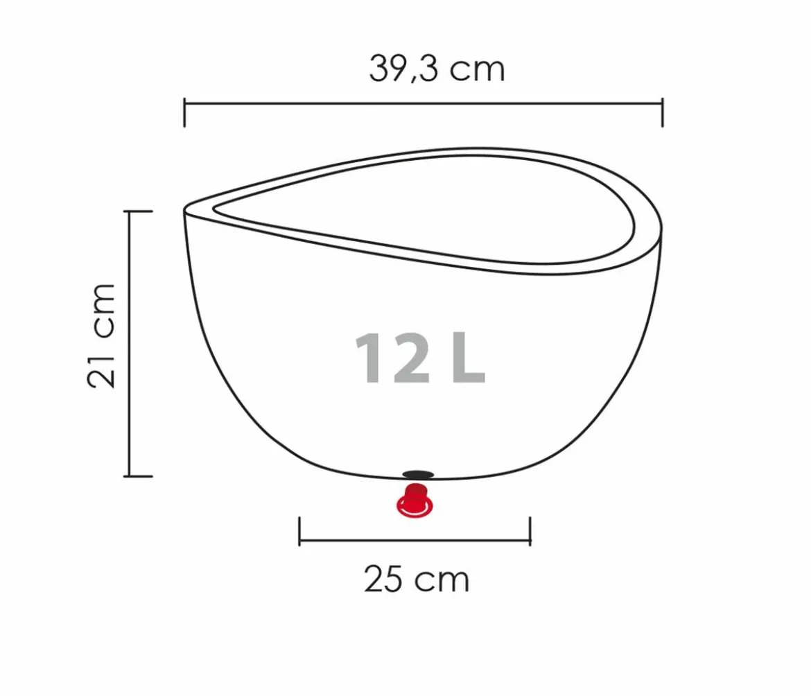 Scheurich Kunststoff-Topf Wave Globe, rund, ca. Ø39,3/H21 cm