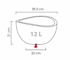 Scheurich Kunststoff-Topf Wave Globe, rund, ca. Ø39,3/H21 cm