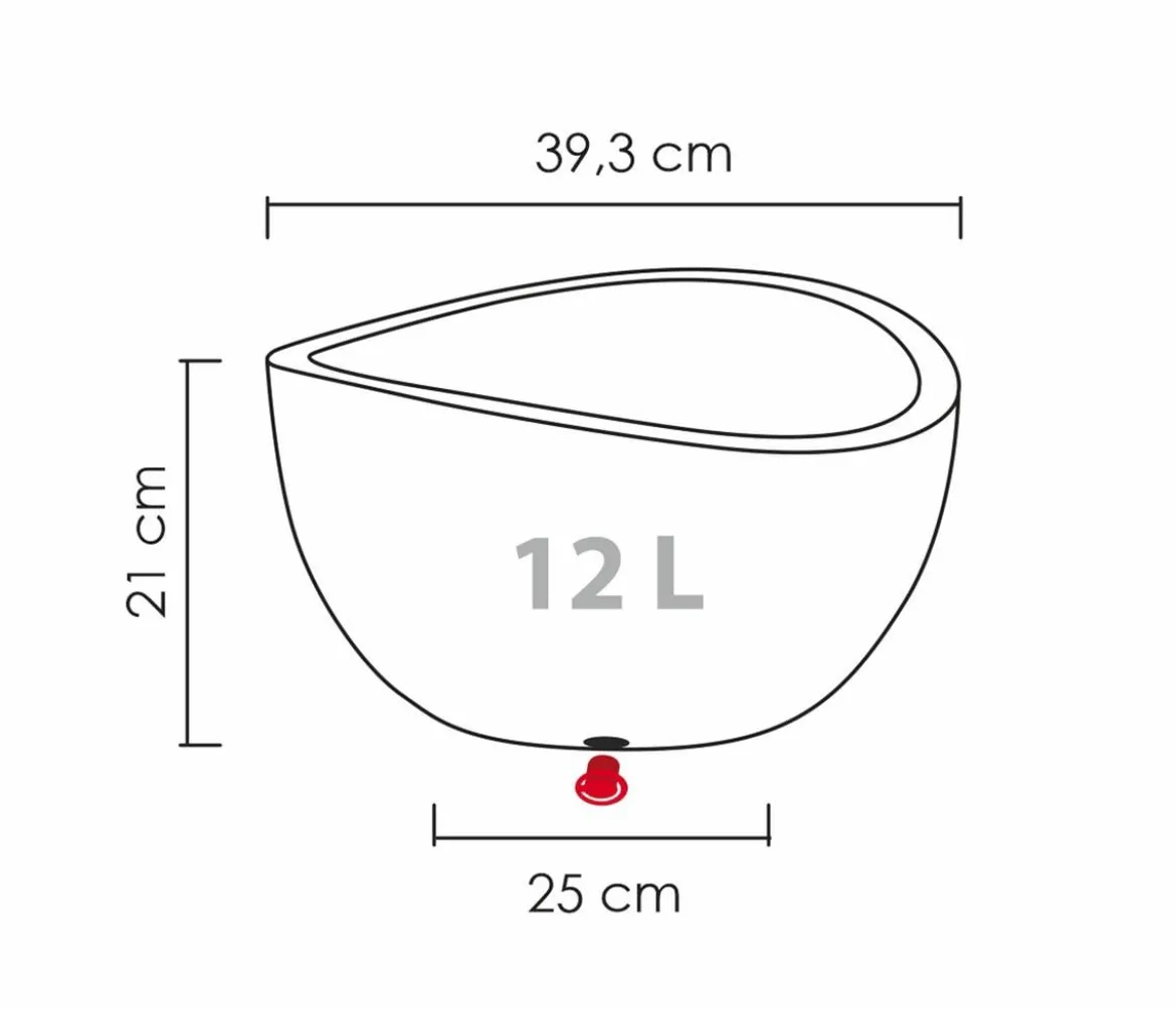 Scheurich Kunststoff-Topf Wave Globe, rund, ca. Ø39,3/H21 cm