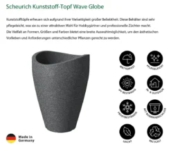 Scheurich Kunststoff-Topf Wave Globe, rund, ca. Ø50,5/H67 cm
