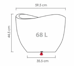 Scheurich Kunststoff-Topf Wave Globe, rund, ca. Ø60/H44,7 cm