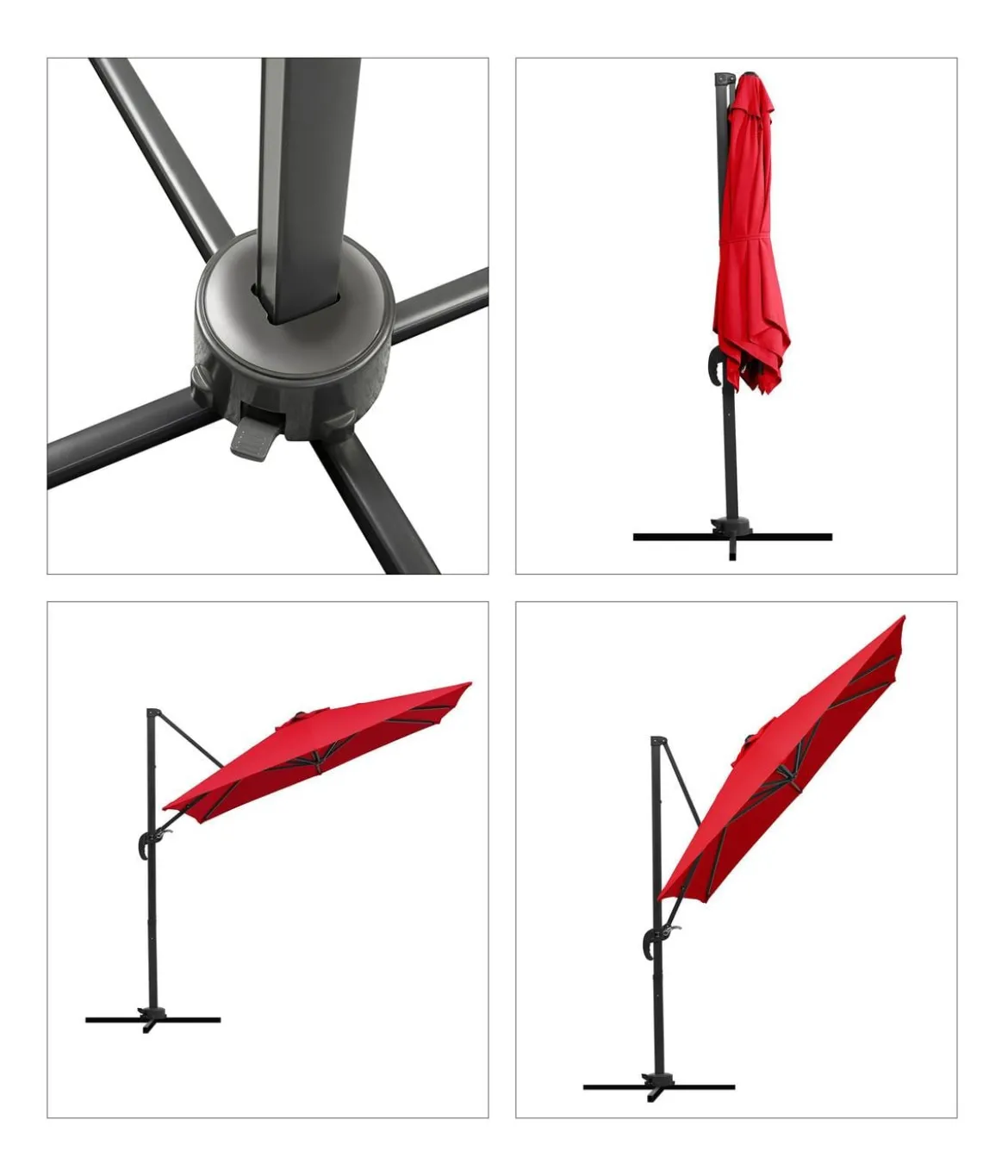 Schneider Ampelschirm Rhodos Junior, quadratisch, ca. B230/T230 cm