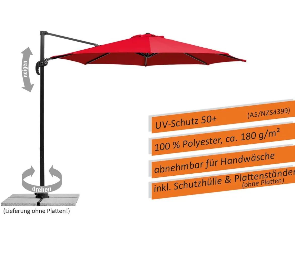 Schneider Ampelschirm Rhodos Junior, quadratisch, ca. B230/T230 cm