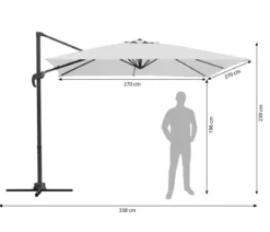 Schneider Classics Ampelschirm Rhodos Junior, quadratisch, ca. B270/T270 cm