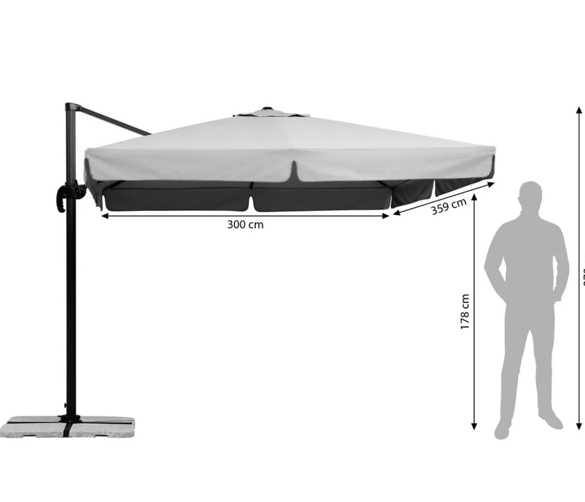 Schneider Classics Sonnenschirm Rhodos, Holzoptik, quadratisch ca. B300/T300 cm