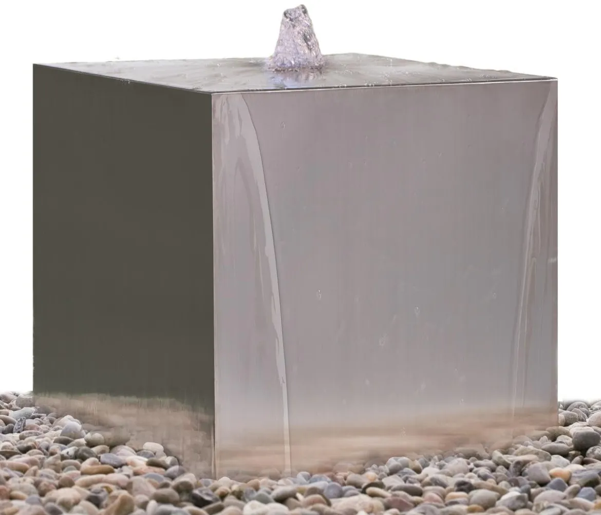 Seliger Edelstahl-Gartenbrunnen Cube