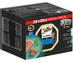 Sheba® Nassfutter für Katzen Classics in Pastete Multipack Adult, Fisch Variation, 32 x 95 g