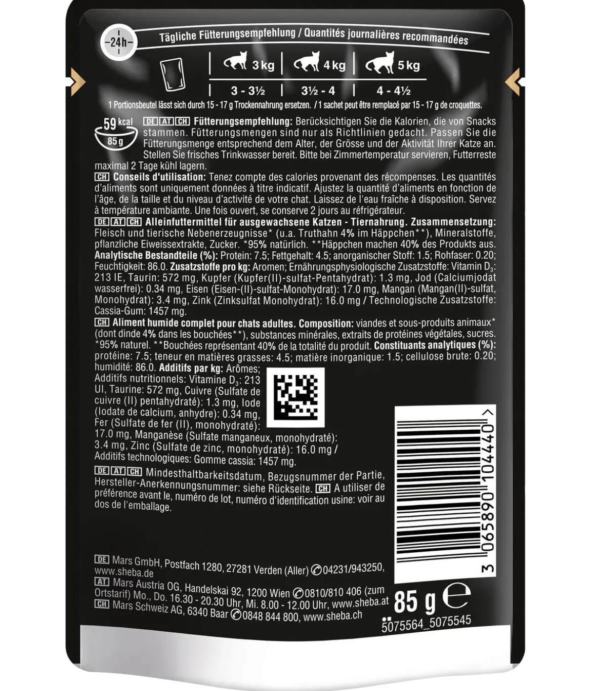 Sheba® Nassfutter für Katzen Delikatesse in Gelee, Truthahn, 28 x 85 g