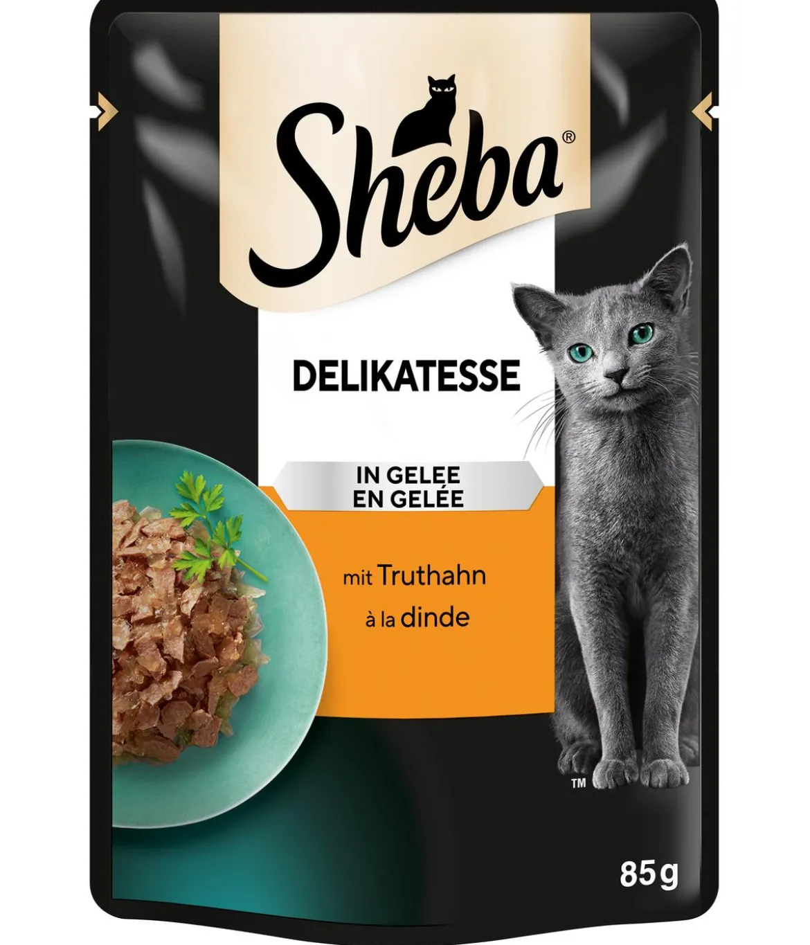 Sheba® Nassfutter für Katzen Delikatesse in Gelee, Truthahn, 28 x 85 g