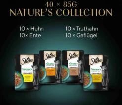 Sheba® Nassfutter für Katzen Nature's Collection in Gelee Multipack Adult, Geflügel Variation, 40 x 85 g