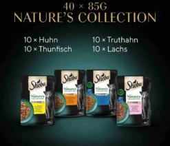 Sheba® Nassfutter für Katzen Nature's Collection in Sauce Multipack Adult, Feine Vielfalt, 40 x 85 g