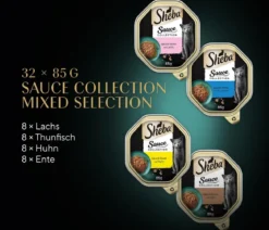 Sheba® Nassfutter für Katzen Sauce Collection Multipack Adult, Feine Vielfalt, 32 x 95 g