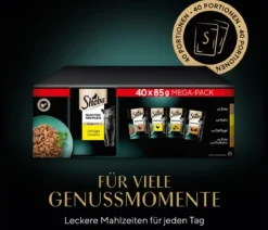 Sheba® Nassfutter für Katzen Selection Mini Filets in Sauce Multipack Adult, Geflügel Variation, 40 x 85 g