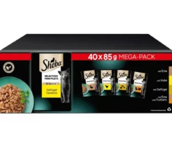 Sheba® Nassfutter für Katzen Selection Mini Filets in Sauce Multipack Adult, Geflügel Variation, 40 x 85 g