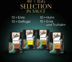 Sheba® Nassfutter für Katzen Selection Mini Filets in Sauce Multipack Adult, Geflügel Variation, 40 x 85 g