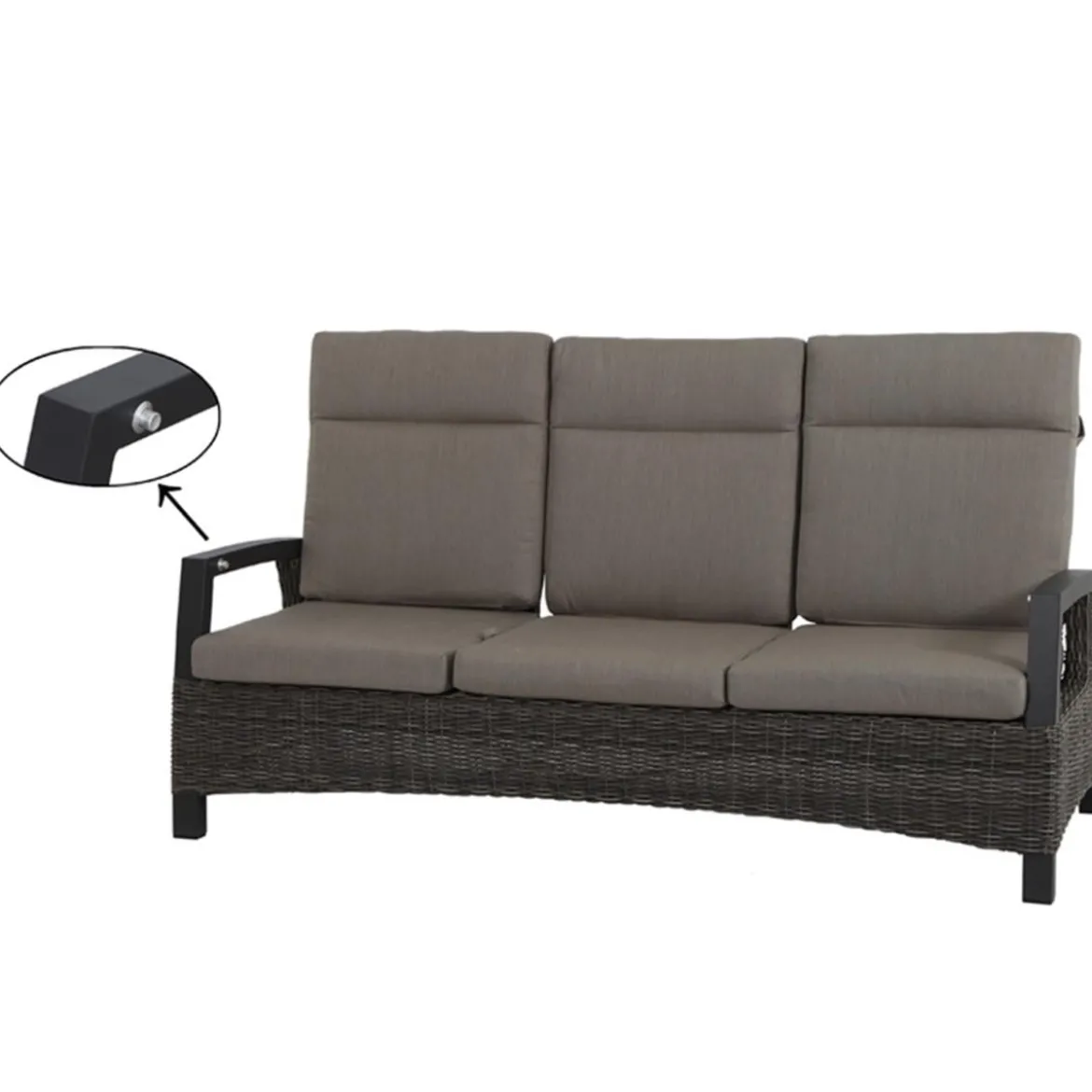 Siena Garden Bank Corido, 103 x 206 x 87 cm