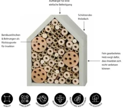 Siena Garden Insektenhotel Solin, grau/braun, ca. B37,5/H36/T29