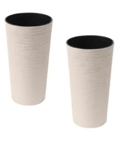 Siena Garden Kunststoff-Säulen ECO Locon, konisch, weiß, ca. Ø30/H57 cm, 2er-Set