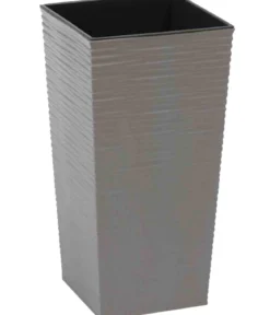 Siena Garden Kunststoff-Säulen ECO Nizza, konisch, grau, ca. B30/H57/T30 cm, 2er-Set