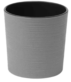 Siena Garden Kunststoff-Topf ECO Lens, rund, grau, ca. Ø30/H30,5 cm, 2er-Set