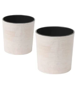 Siena Garden Kunststoff-Topf-Set ECO Lens, rund, ca. Ø25/H25 & Ø30/H30,5 cm, 2-teilig