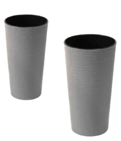 Siena Garden Kunststoff-Topf-Set ECO Locon, konisch, ca. Ø25/H46,5 & Ø30/H57 cm, 2-teilig