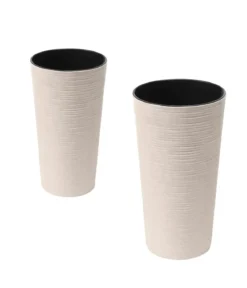 Siena Garden Kunststoff-Topf-Set ECO Locon, konisch, ca. Ø25/H46,5 & Ø30/H57 cm, 2-teilig