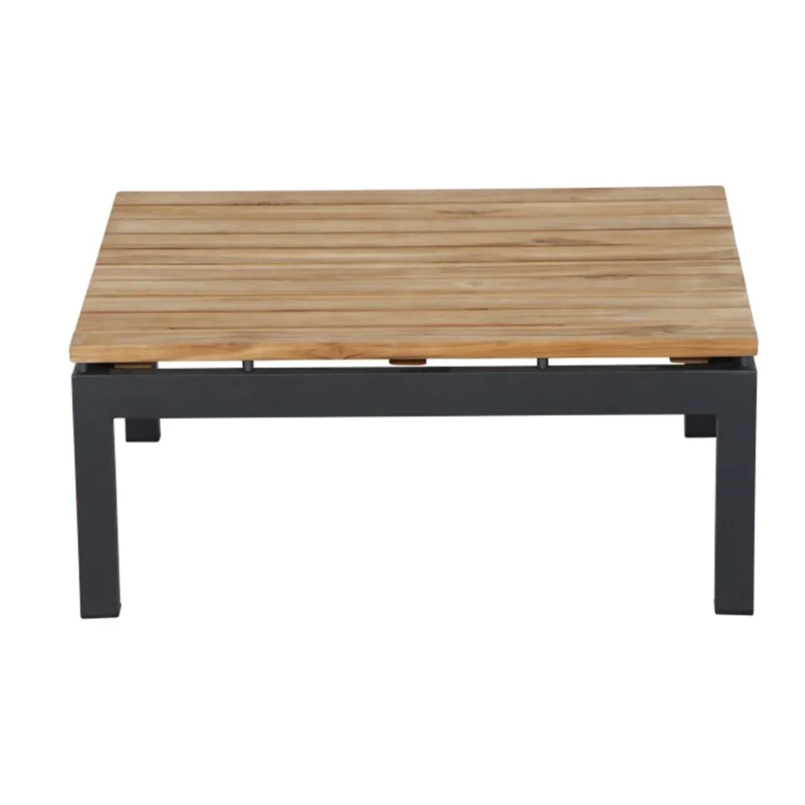 Siena Garden Teak-Loungetisch Alvida, anthrazit/natur, ca. B74/H30/T74 cm