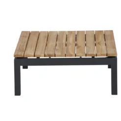 Siena Garden Teak-Loungetisch Alvida, anthrazit/natur, ca. B74/H30/T74 cm