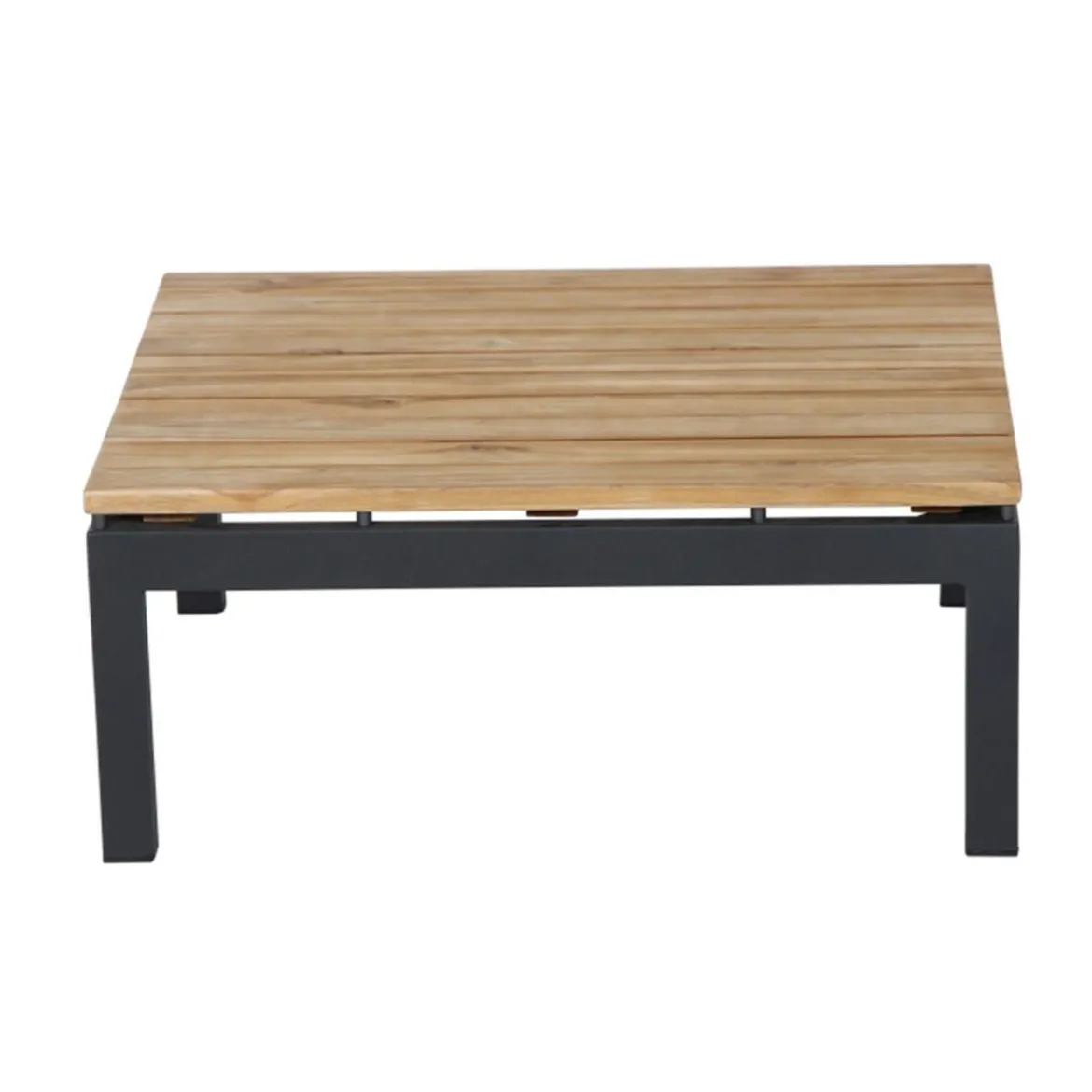 Siena Garden Teak-Loungetisch Alvida, anthrazit/natur, ca. B74/H30/T74 cm