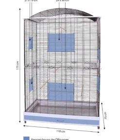Skyline Vogelkäfig Loretto XXL, ca. B118/H175/T75 cm