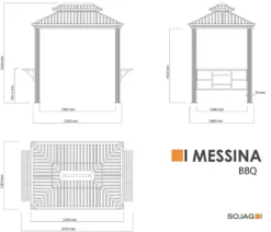 Sojag Outdoor-Pavillon BBQ Messina 68, ca. B291,6/H262/T179 cm