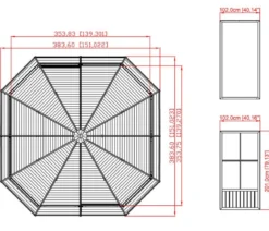Sojag Outdoor-Pavillon Kaltwintergarten Charleston 1212, ca. B383,6/H280,9/T383,6 cm
