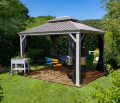 Sojag Outdoor-Pavillon Messina 1216, inkl. Moskitonetz champagner, ca. B483/H307,1/T363 cm