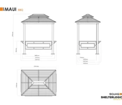 Sojag Pavillon BBQ Maui, ca. B243/H278/T178 cm