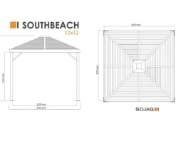 Sojag Pavillon South Beach 12x12, ca. B363/H310/T363 cm