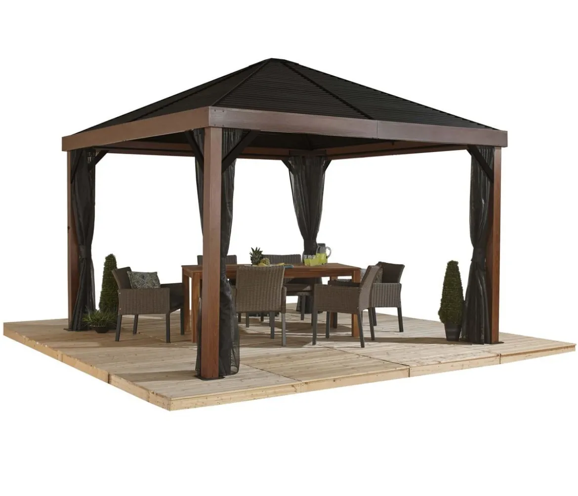 Sojag Pavillon Valencia 12x12, inkl. Moskitonetz, ca. B363/H310/T363 cm
