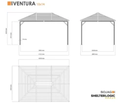 Sojag Pavillon Ventura 10x14, ca. B423/H261/T295,5 cm