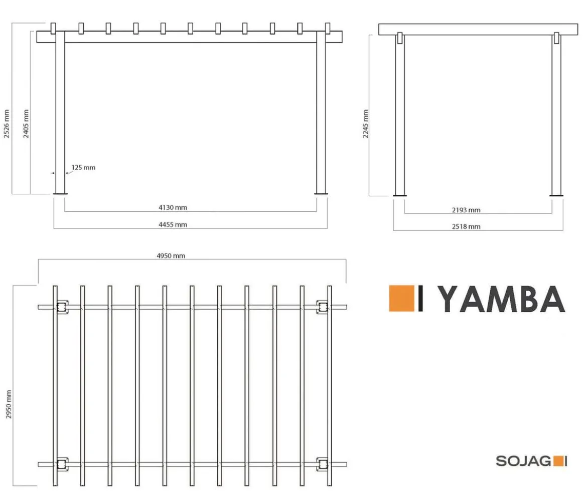 Sojag Pergola Yamba 10x16, ca. B495/H252,6/T295 cm