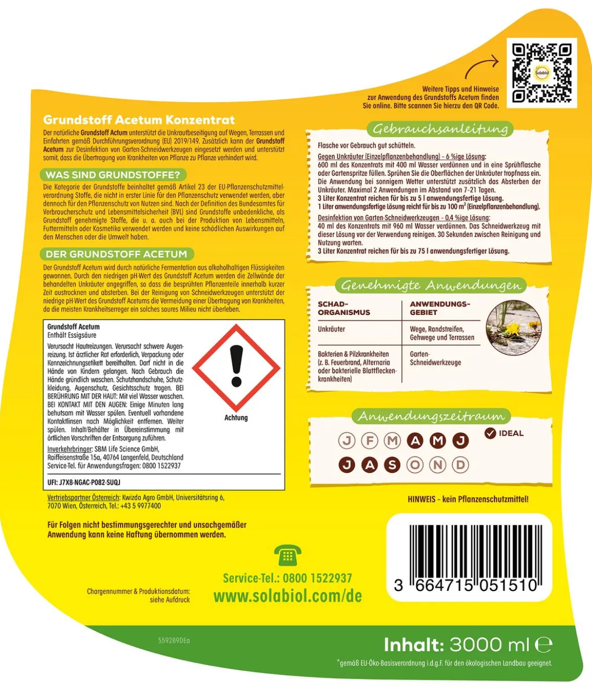 Solabiol® Grundstoff Acetum, flüssig, 3 l