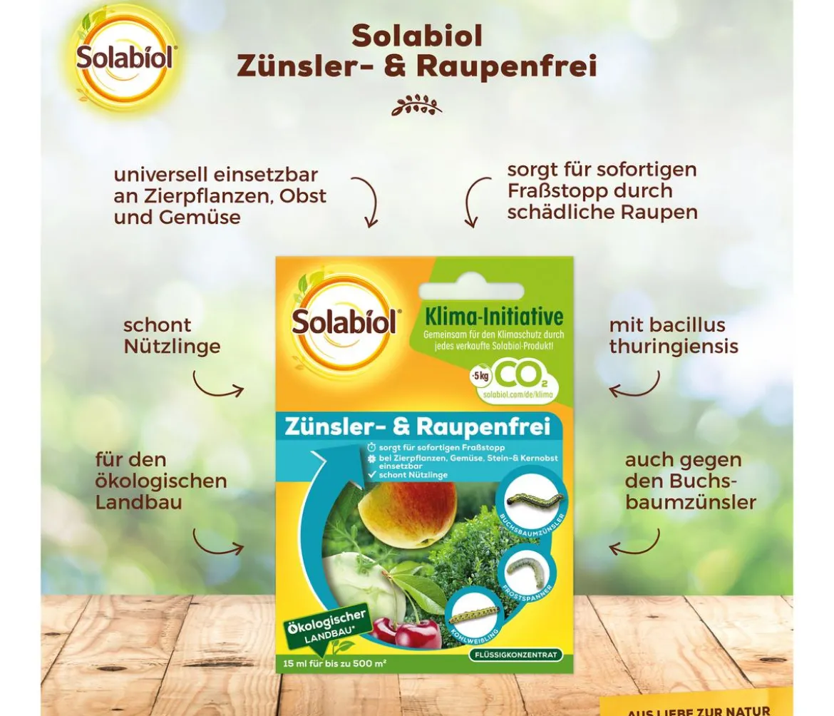 Solabiol® Zünsler- & Raupenfrei Flüssigkonzentrat, 15 ml