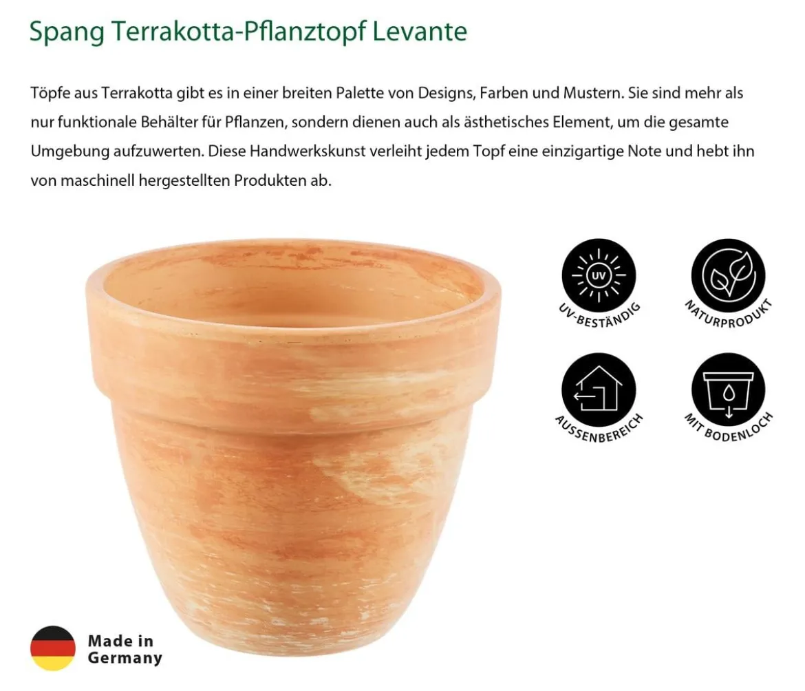 Spang Terrakotta-Pflanztopf Levante, rund, marmoriert